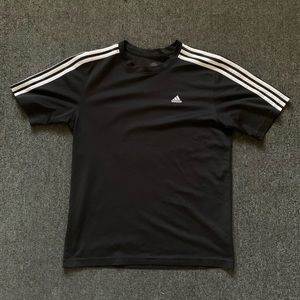 Adidas 3 striped black shirt M